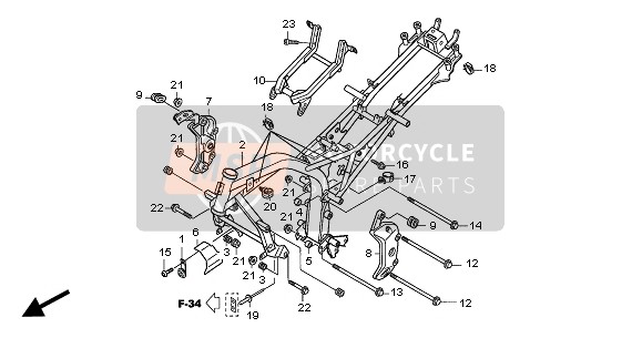 Honda CBF600NA 2005 Corpo del telaio per un 2005 Honda CBF600NA