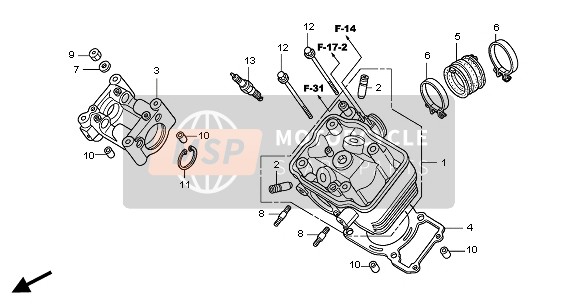 Honda CBR125RS 2005 CYLINDER HEAD for a 2005 Honda CBR125RS