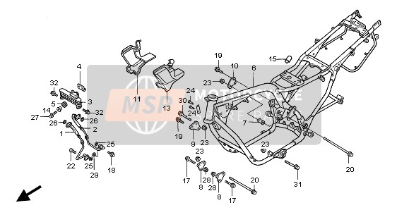 Honda CB750F2 1996 FRAME BODY for a 1996 Honda CB750F2