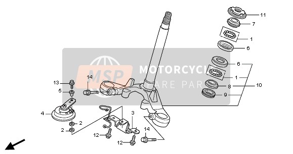 Honda CBR125RS 2005 STEERING STEM for a 2005 Honda CBR125RS