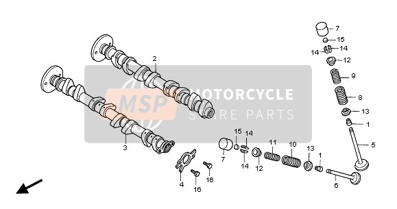 Honda CBR600RR 2005 Albero A Camme & Valvola per un 2005 Honda CBR600RR