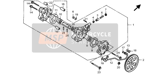 Honda FMX650 2005 OIL PUMP for a 2005 Honda FMX650