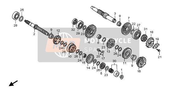 23471MAN620, Gear, Countershaft Fourth (23T), Honda, 0