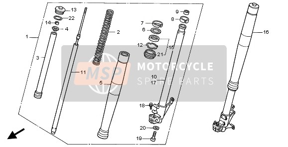 51400MFC641, Gabel Kompl., R. V. (###), Honda, 0