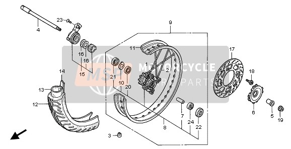 44610MFC640, Deckel, V. Radnabe, Honda, 0