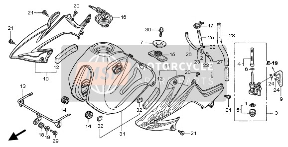 17620MCB612, Cap Comp., Fuel Filler, Honda, 2