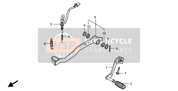 46500MAK000, Pedal, H. Bremse, Honda, 0