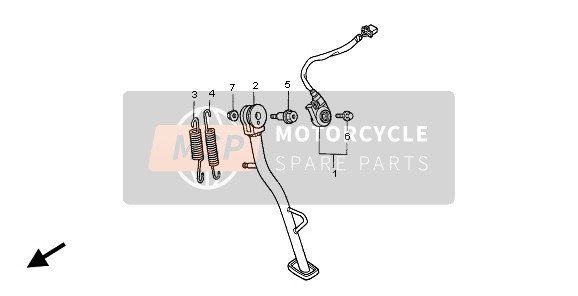 50542MB0611, Sub Spring, Side Stand, Honda, 3