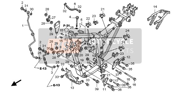 50351MAK000, Schutz, Unteres Rohr, Honda, 1