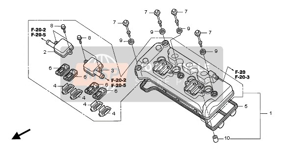 Honda CBR1000RR 2005 Cubierta de tapa de cilindro para un 2005 Honda CBR1000RR