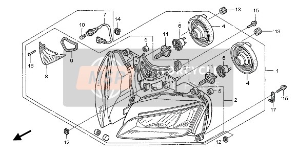 Honda CBR1000RR 2005 HEADLIGHT (EU) for a 2005 Honda CBR1000RR