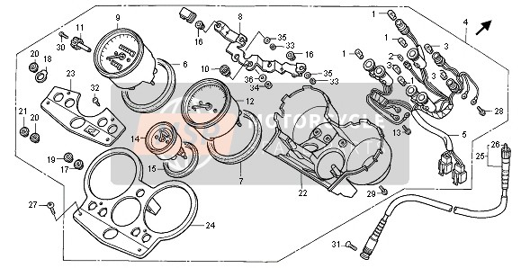 Honda CB1000F 1996 METER (MPH) for a 1996 Honda CB1000F