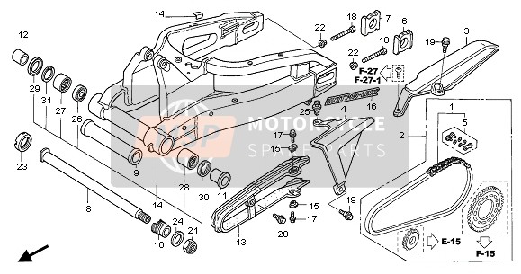 Honda CBR1000RR 2005 Bras oscillant pour un 2005 Honda CBR1000RR