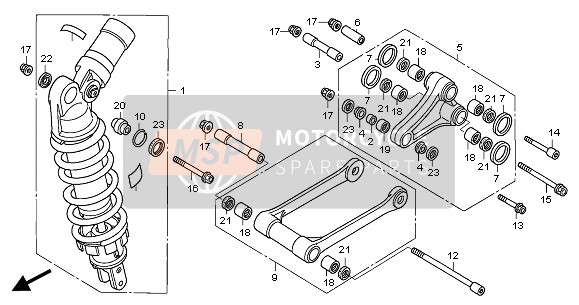 Honda CBR1000RR 2005 FEDERBEIN HINTEN für ein 2005 Honda CBR1000RR