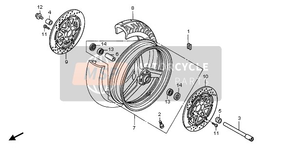 45120MATB91, Bremsscheibe Kompl., R. V, Honda, 0