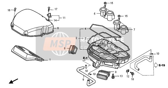 17224MATE00, Seal B, Air Cleaner Case, Honda, 1