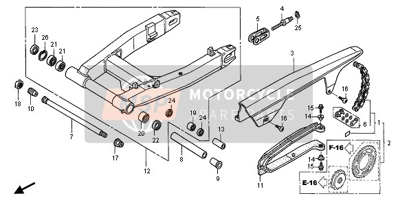 Honda CBR1100XX 2005 SWINGARM for a 2005 Honda CBR1100XX