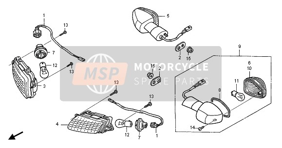 33410MATE20, Glas Kompl., R., Honda, 1