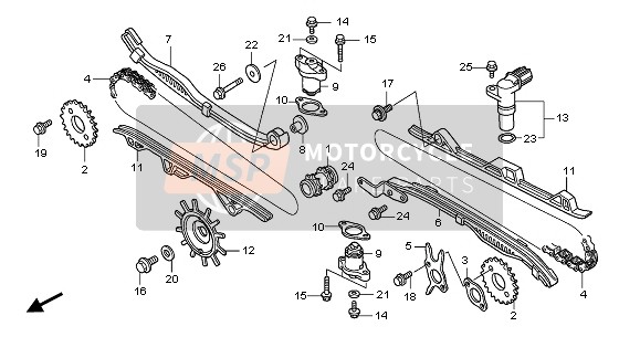 Honda GL1800A 2005 Catena a camme & Tenditore per un 2005 Honda GL1800A