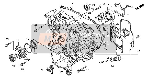 Honda GL1800A 2005 Case posteriore per un 2005 Honda GL1800A