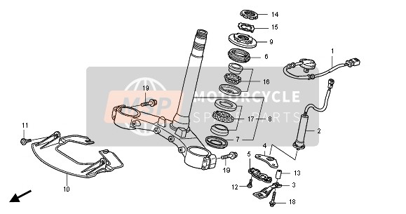 Honda GL1800A 2005 STEERING STEM for a 2005 Honda GL1800A