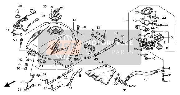 Honda VFR800 2005 Réservoir d'essence pour un 2005 Honda VFR800