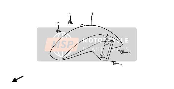 Honda VTR1000F 2005 VORDERER KOTFLÜGEL für ein 2005 Honda VTR1000F