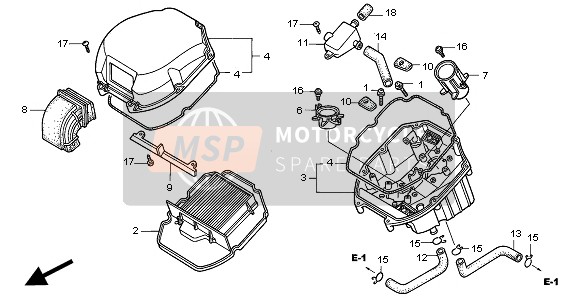 Honda VTR1000F 2005 Luchtfilter voor een 2005 Honda VTR1000F