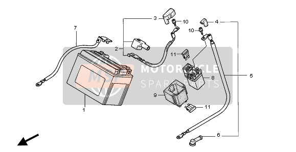 Honda VTR1000F 2005 Batteria per un 2005 Honda VTR1000F