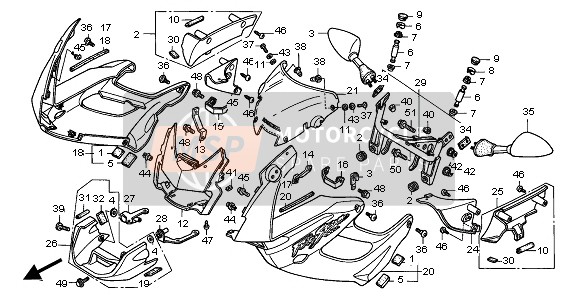 64376MBBD40, Duct, L. Air, Honda, 1