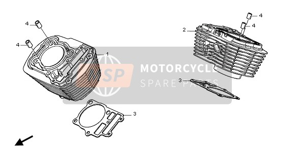 Honda VTX1300S 2005 CYLINDER for a 2005 Honda VTX1300S