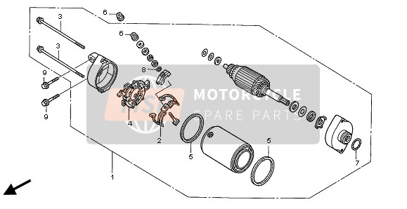 Honda VTX1300S 2005 STARTING MOTOR for a 2005 Honda VTX1300S