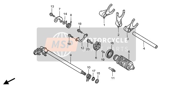 Honda VTX1300S 2005 GEARSHIFT DRUM for a 2005 Honda VTX1300S