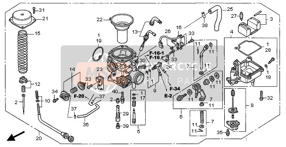 Honda VTX1300S 2005 Carburador para un 2005 Honda VTX1300S