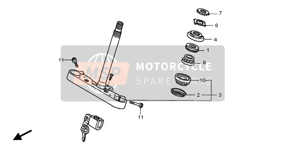 Honda VTX1300S 2005 STEERING STEM for a 2005 Honda VTX1300S