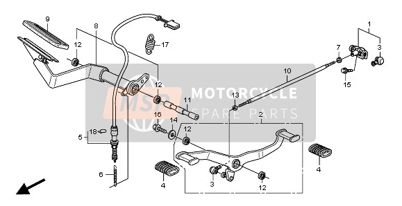 24710MEA740, Schakelpredaal Compl., Honda, 0