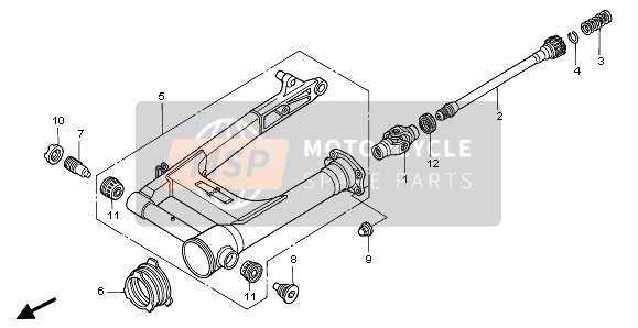 Honda VTX1800C1 2005 Brazo oscilante para un 2005 Honda VTX1800C1