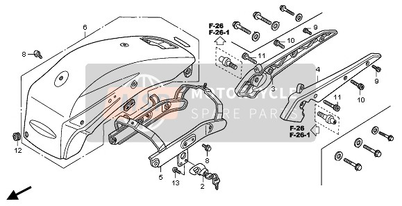 Honda VTX1800C1 2005 Parafango posteriore & Grab Rail per un 2005 Honda VTX1800C1