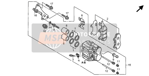 Honda XL125V 2005 BREMSSATTEL VORNE für ein 2005 Honda XL125V