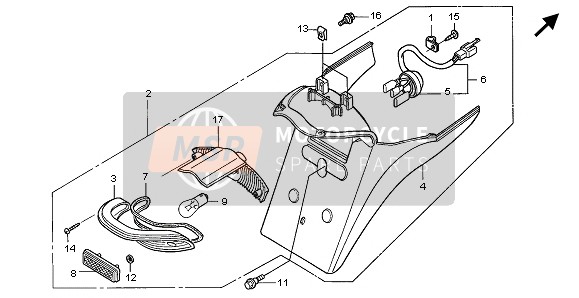 Honda XL125V 2005 Luz De La Cola para un 2005 Honda XL125V