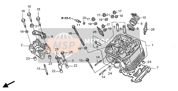 Honda XL650V 2005 FRONT CYLINDER HEAD for a 2005 Honda XL650V