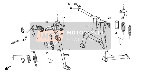 50523425000, Plate, Main Stand Spring, Honda, 0