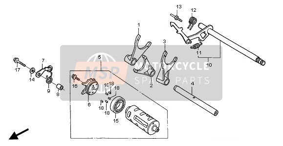 Honda XL650V 2005 GEARSHIFT DRUM for a 2005 Honda XL650V