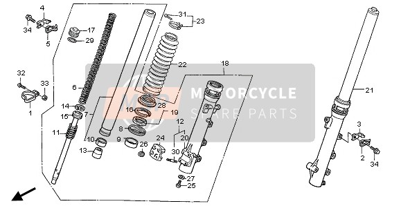 Honda XL650V 2005 Forcella anteriore per un 2005 Honda XL650V