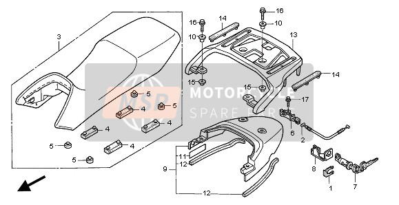 77200MCB890ZA, Siege Double Comp. (Bas), Honda, 0