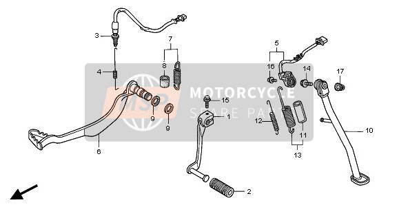 Honda XL650V 2005 Pedal & Estar para un 2005 Honda XL650V