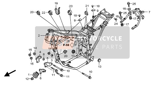 Honda XL650V 2005 FRAME BODY for a 2005 Honda XL650V