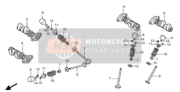 Honda XL1000VA 2005 NOCKENWELLE & VENTIL für ein 2005 Honda XL1000VA