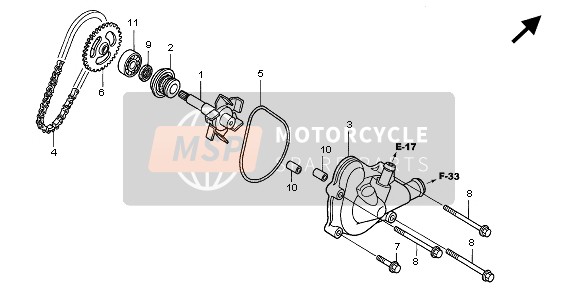 Honda XL1000VA 2005 WATER PUMP for a 2005 Honda XL1000VA