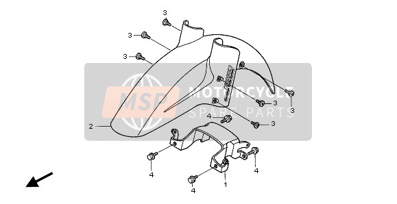 Honda XL1000VA 2005 Guardabarros delantero para un 2005 Honda XL1000VA